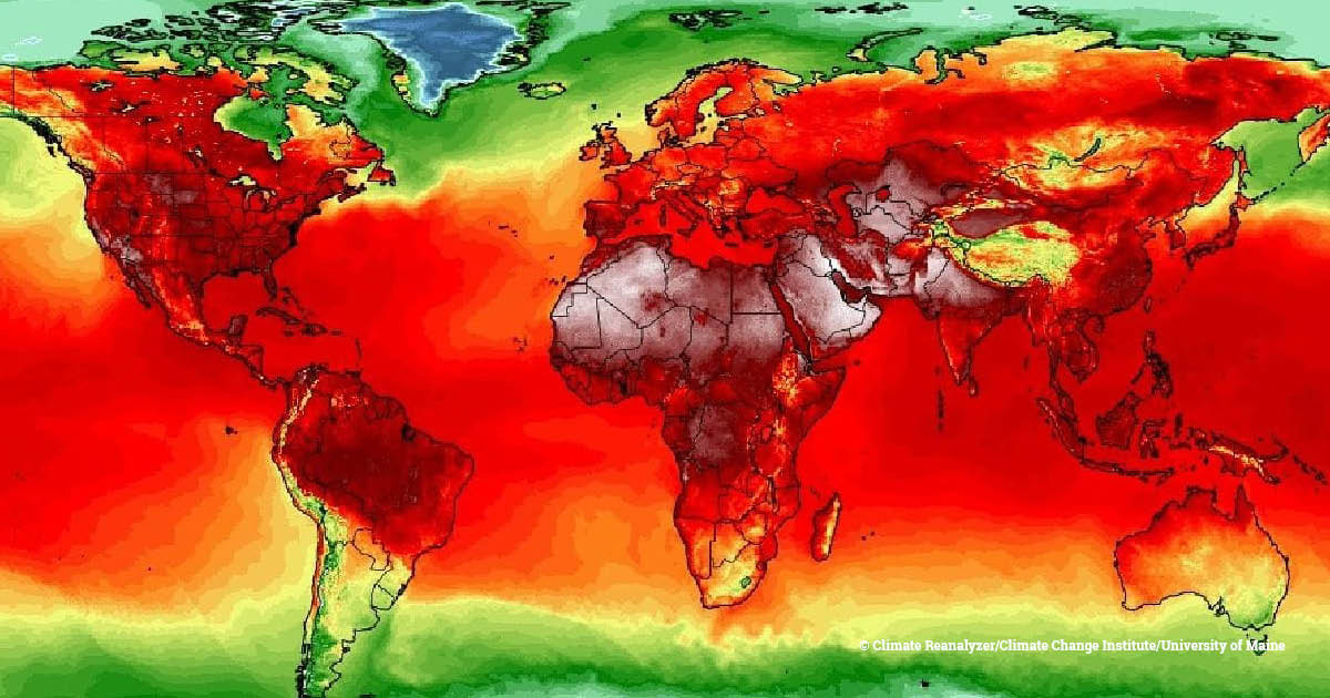 A heat map showing the 2018 summer temps