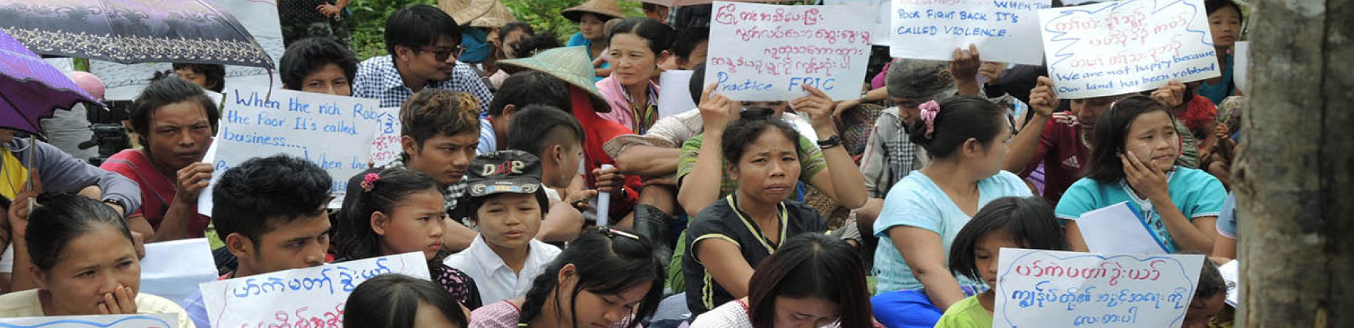 Villagers in the Karen community, Myanmar, stage a peaceful protest